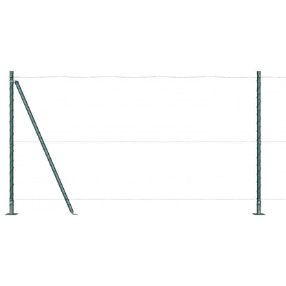 Fence Post 13 pcs Green Steel