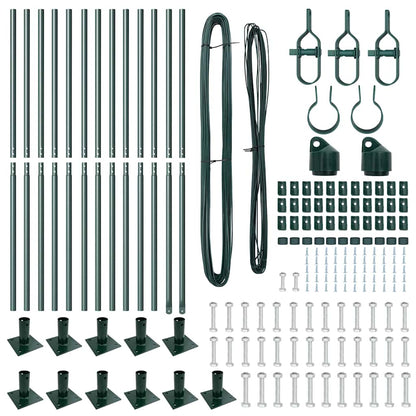 Fence Post 13 pcs Green Steel