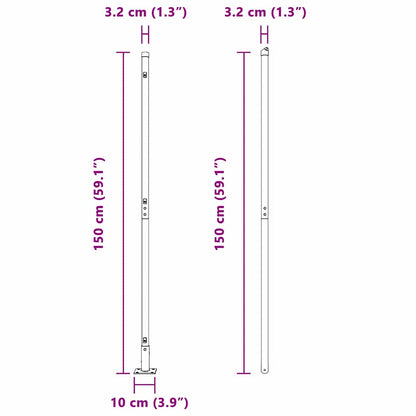 Fence Post 13 pcs Green Steel