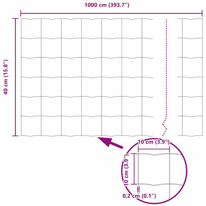Euro Fence 0.6 x 10 m PVC-coated iron