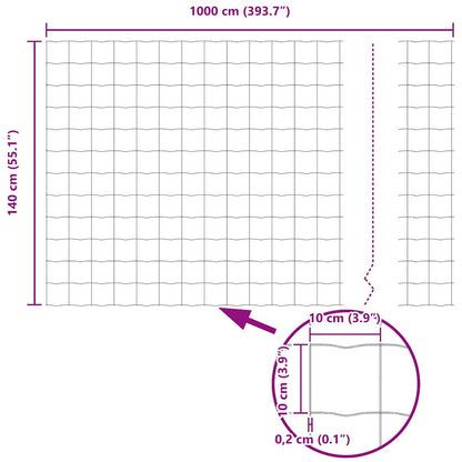 Euro Fence 1.4 x 10 m PVC-coated iron
