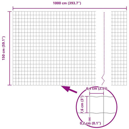 Euro Fence 1.5 x 10 m PVC-coated iron