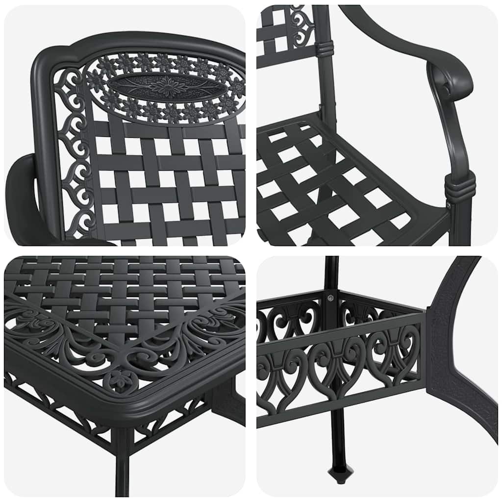 Garden Dining Set 5 pcs Black Aluminium