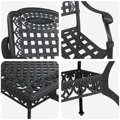 Garden Dining Set 5 pcs Black Aluminium