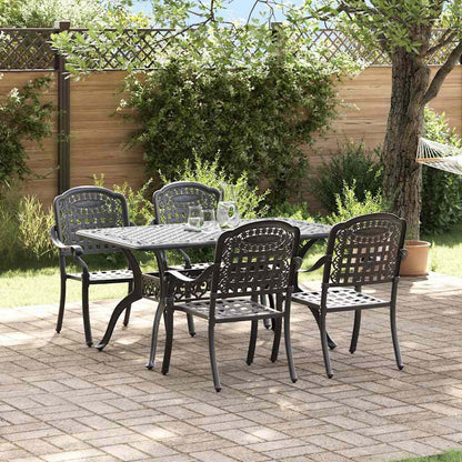Garden Dining Set 5 pcs Black Aluminium