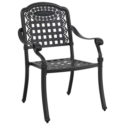 Garden Dining Set 5 pcs Black Aluminium