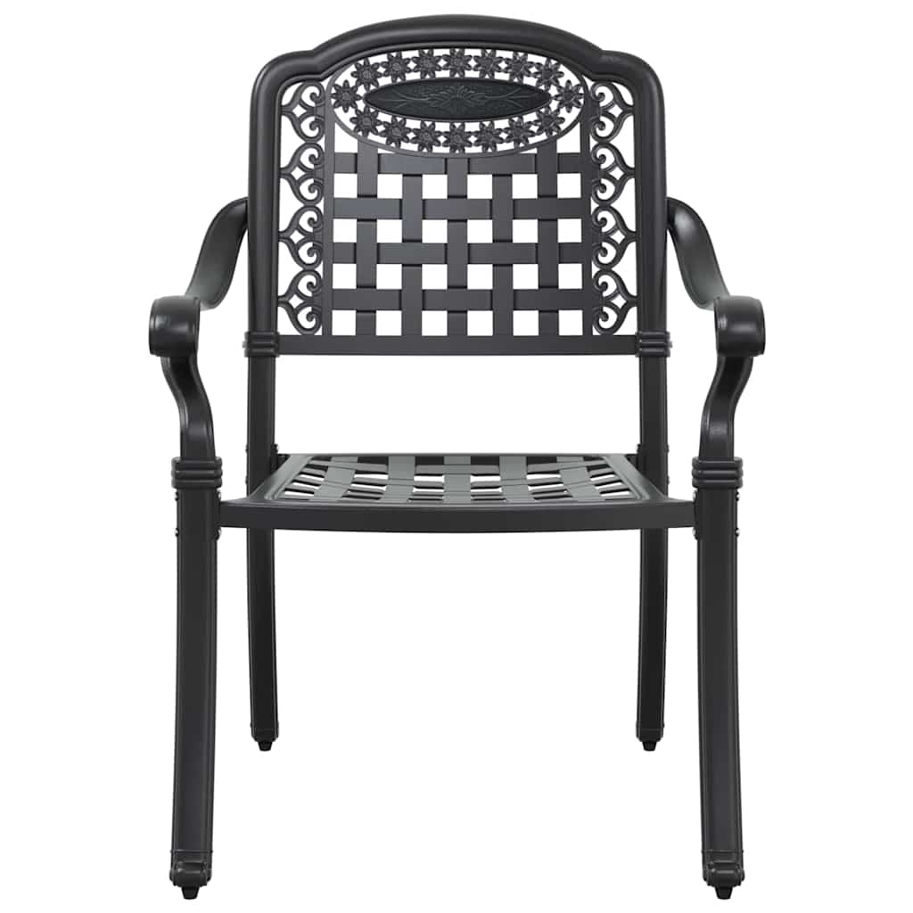 Garden Dining Set 5 pcs Black Aluminium