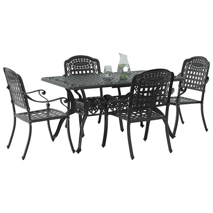 Garden Dining Set 5 pcs Black Aluminium
