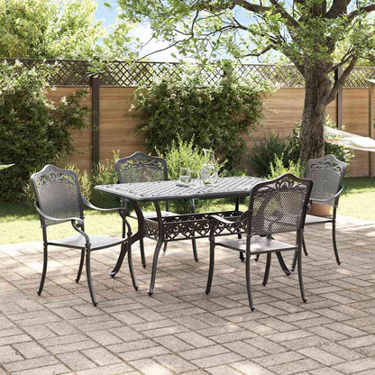 Garden Dining Set 5 pcs Black Aluminium
