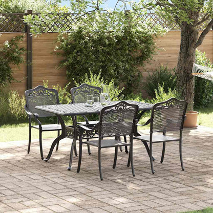 Garden Dining Set 5 pcs Black Aluminium