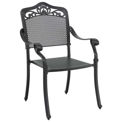 Garden Dining Set 5 pcs Black Aluminium