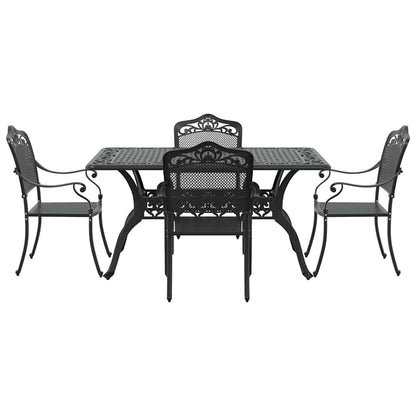 Garden Dining Set 5 pcs Black Aluminium