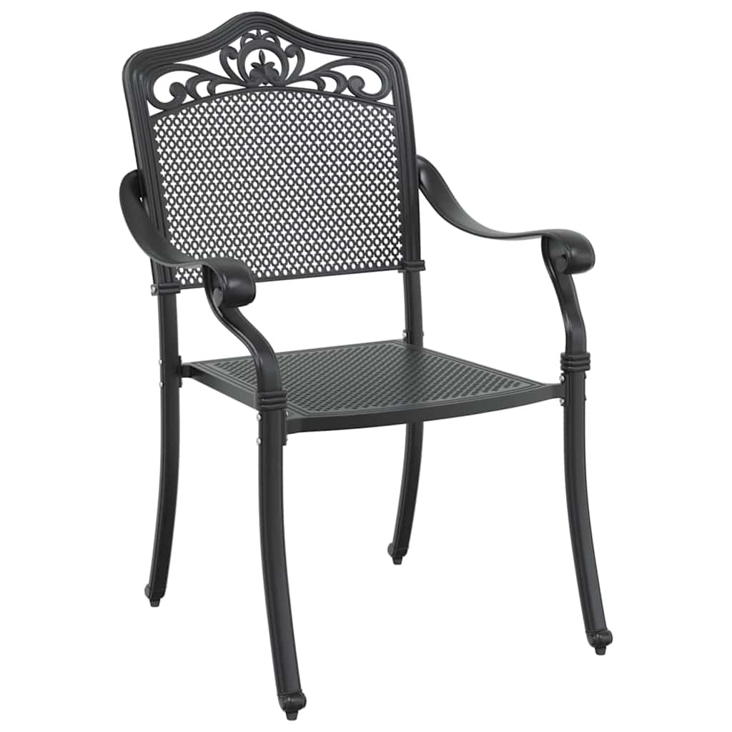 Garden Dining Set 7 pcs Black Aluminium