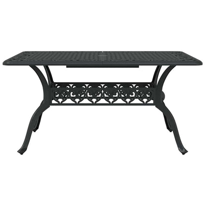 Garden Dining Set 7 pcs Black Aluminium