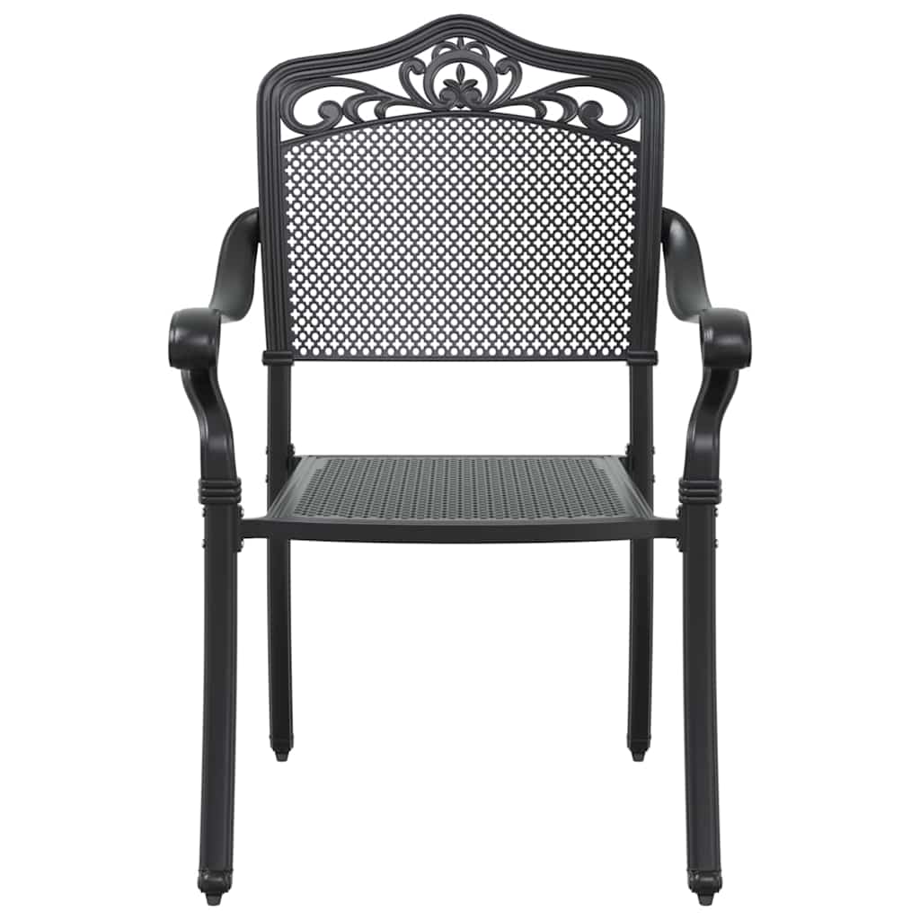 Garden Dining Set 7 pcs Black Aluminium
