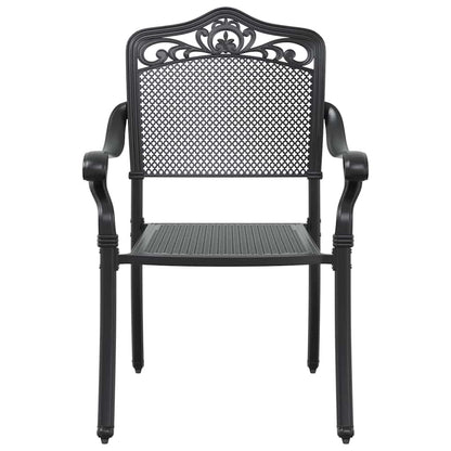 Garden Dining Set 7 pcs Black Aluminium