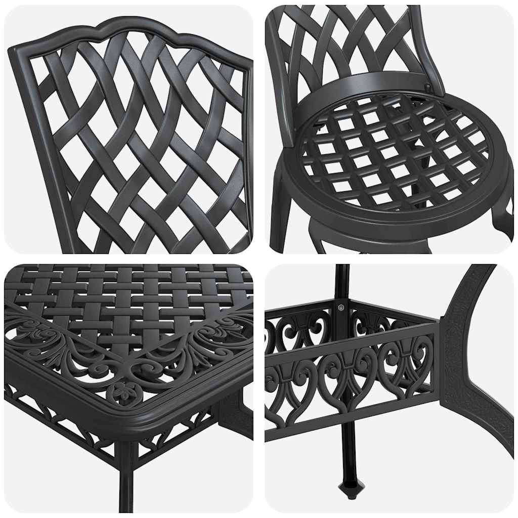 Garden Dining Set 5 pcs Black Aluminium