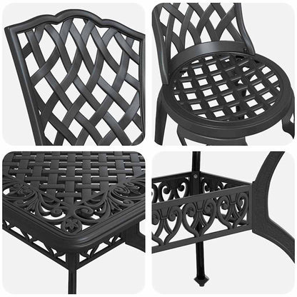 Garden Dining Set 5 pcs Black Aluminium