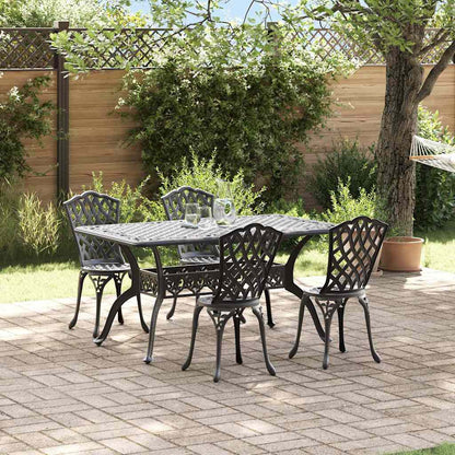 Garden Dining Set 5 pcs Black Aluminium