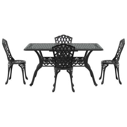 Garden Dining Set 5 pcs Black Aluminium