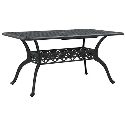 Garden Dining Set 7 pcs Black Aluminium