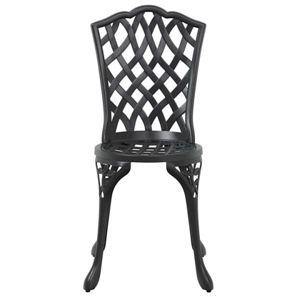 Garden Dining Set 7 pcs Black Aluminium
