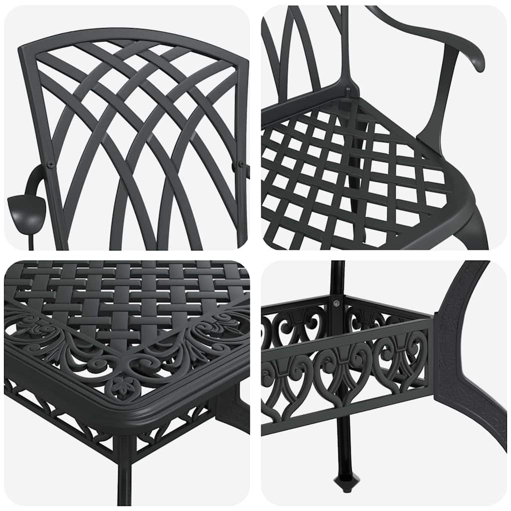 Garden Dining Set 5 pcs Black Aluminium