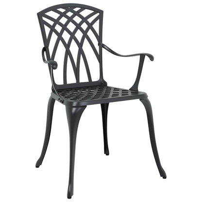 Garden Dining Set 7 pcs Black Aluminium