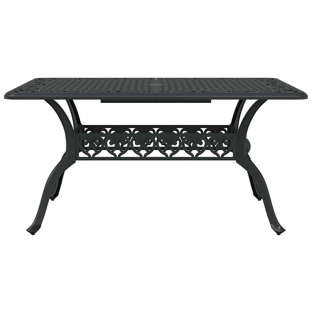 Garden Dining Set 7 pcs Black Aluminium
