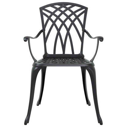 Garden Dining Set 7 pcs Black Aluminium