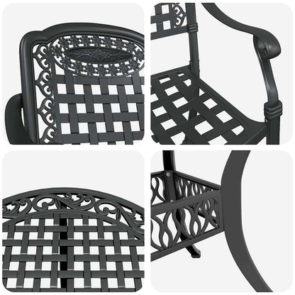 Garden Dining Set 5 pcs Black Aluminium