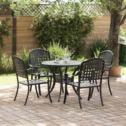 Garden Dining Set 5 pcs Black Aluminium