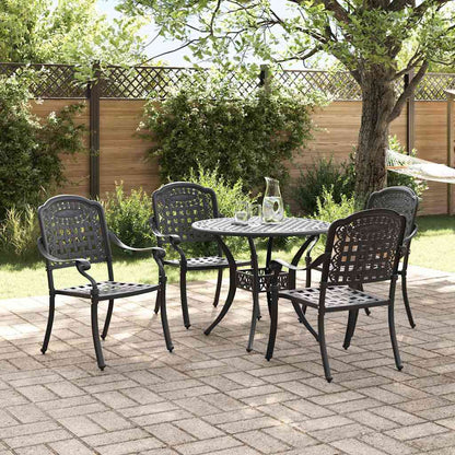 Garden Dining Set 5 pcs Black Aluminium