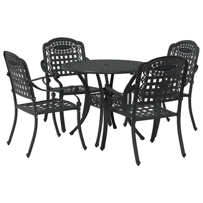 Garden Dining Set 5 pcs Black Aluminium