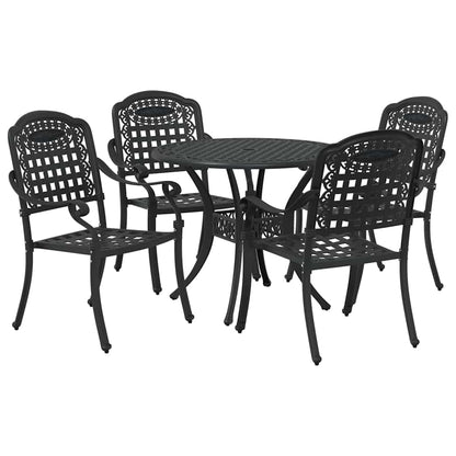 Garden Dining Set 5 pcs Black Aluminium