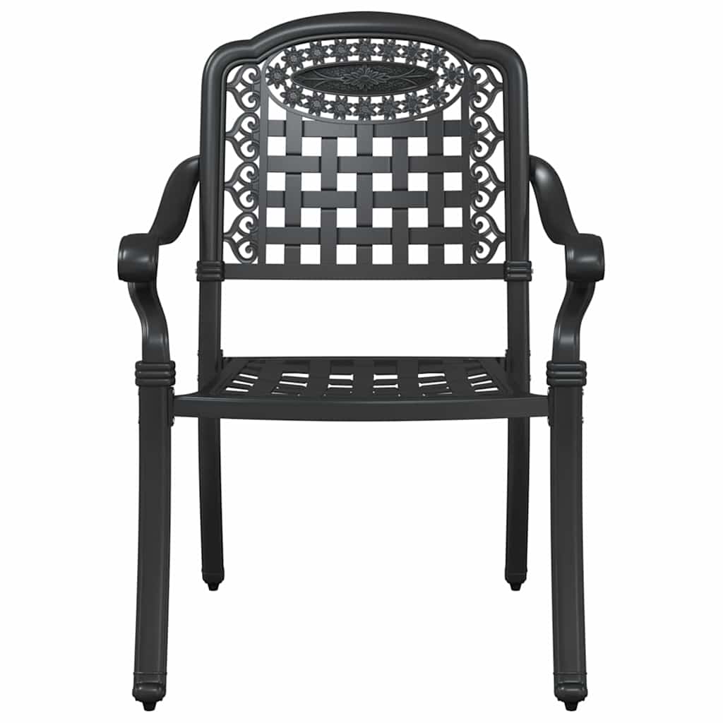 Garden Dining Set 5 pcs Black Aluminium