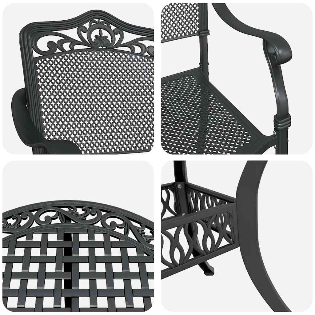 Garden Dining Set 5 pcs Black Aluminium