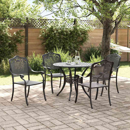 Garden Dining Set 5 pcs Black Aluminium