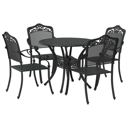 Garden Dining Set 5 pcs Black Aluminium