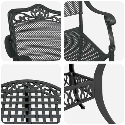 Garden Dining Set 7 pcs Black Aluminium