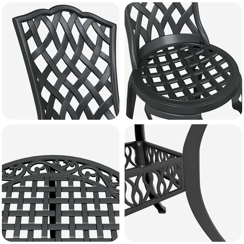 Garden Dining Set 5 pcs Black Aluminium