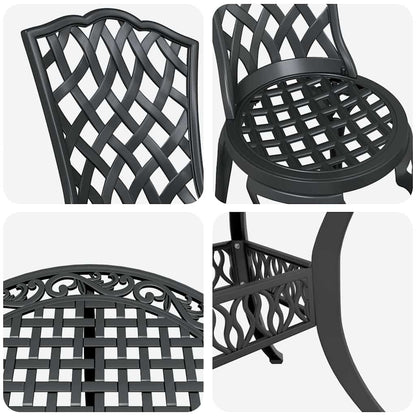 Garden Dining Set 5 pcs Black Aluminium
