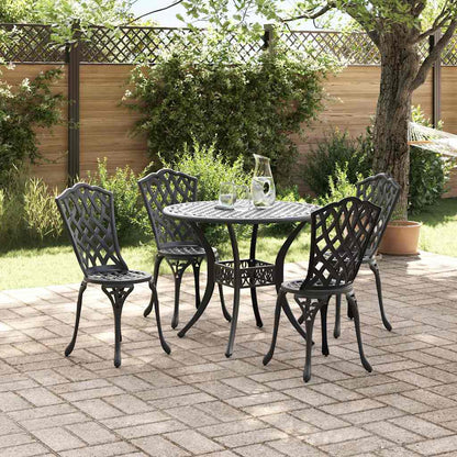 Garden Dining Set 5 pcs Black Aluminium
