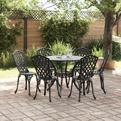 Garden Dining Set 7 pcs Black Aluminium