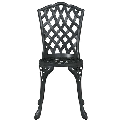 Garden Dining Set 7 pcs Black Aluminium