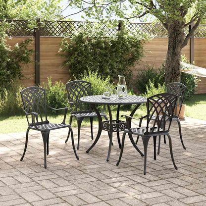 Garden Dining Set 5 pcs Black Aluminium