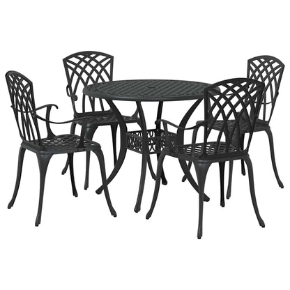 Garden Dining Set 5 pcs Black Aluminium