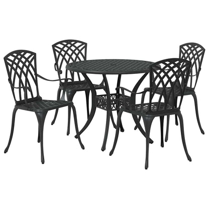 Garden Dining Set 5 pcs Black Aluminium