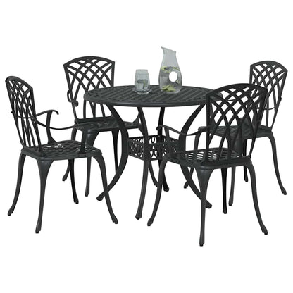 Garden Dining Set 5 pcs Black Aluminium