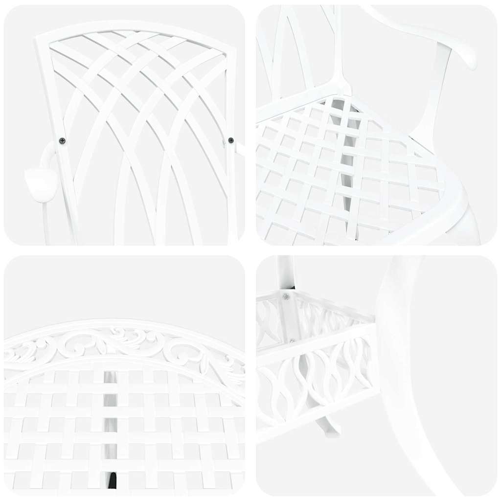 Garden Dining Set 5 pcs White Aluminium